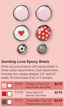 Sending Love Epoxy Brads